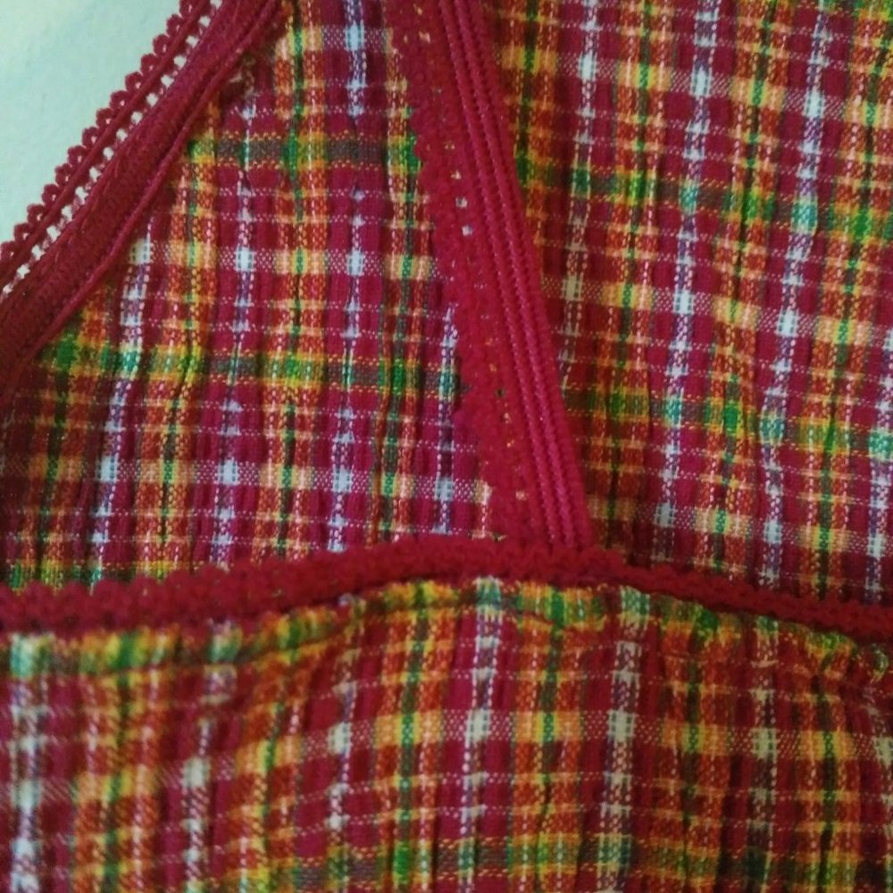 Vintage rare madras very stretchy elastic fun sexy top